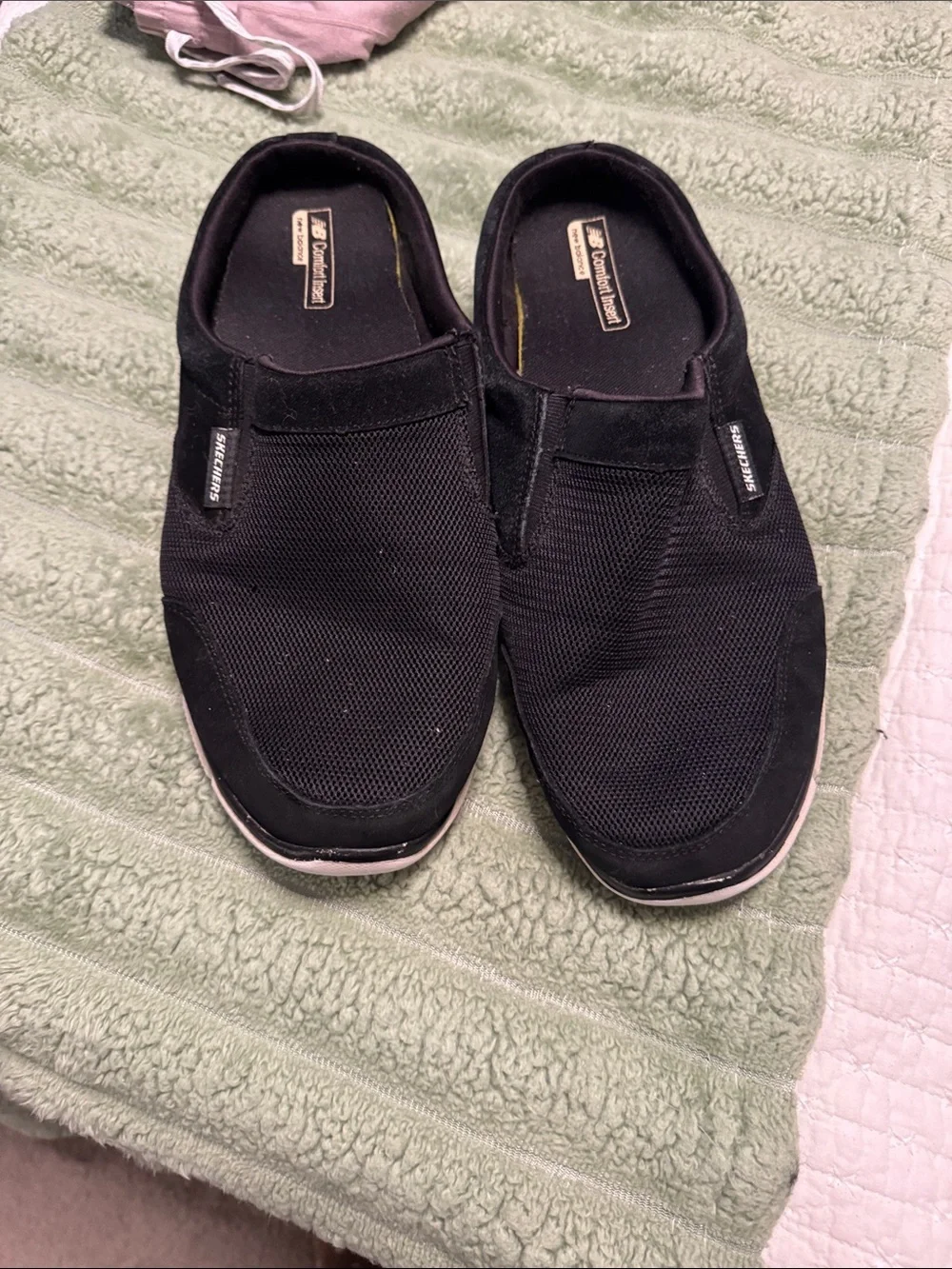 Skechers Men’s Black Mesh Slip-On Casual Loafers